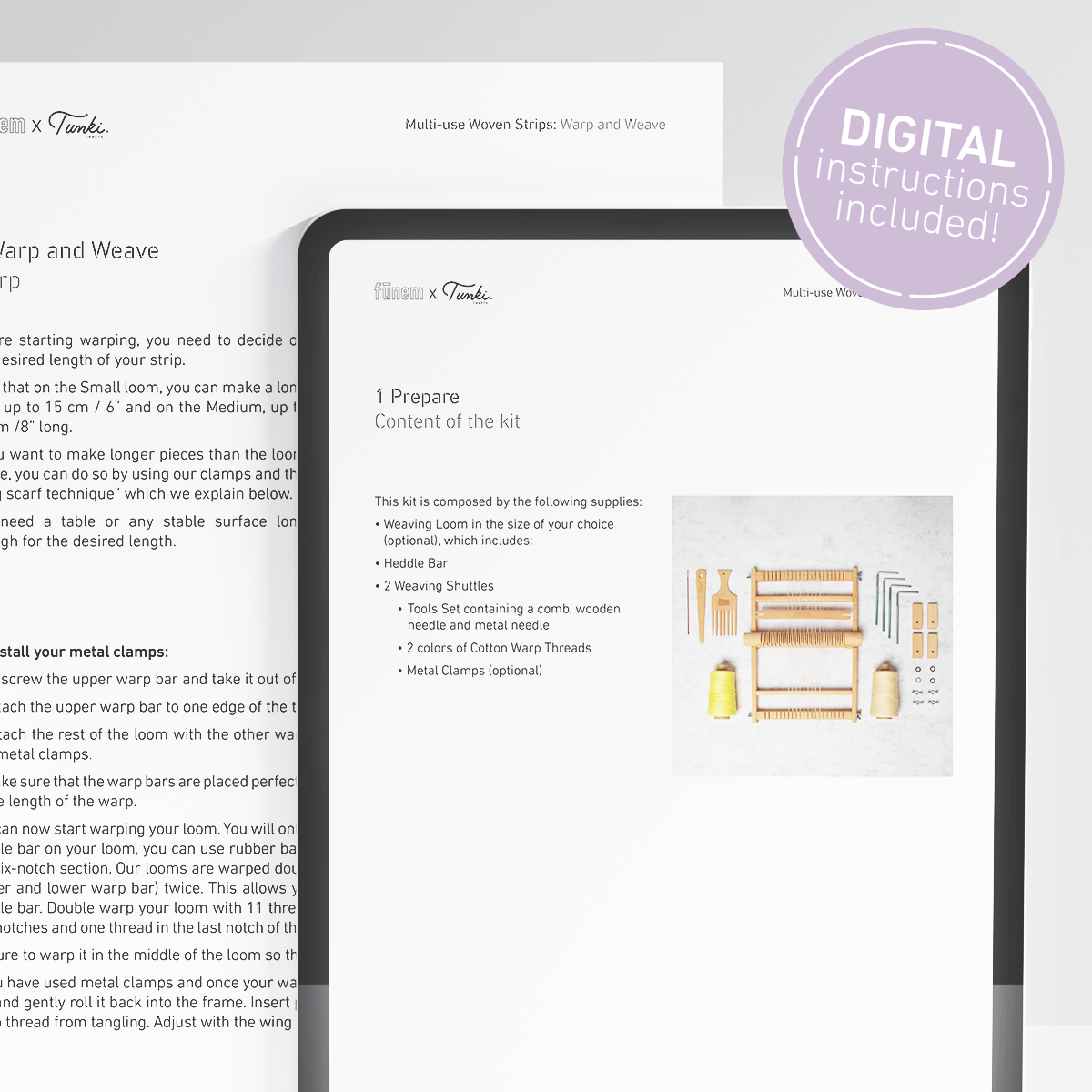 Multi-use Straps Weaving Kit - Supplies only with Pattern (no loom) - x Tunkiwellness