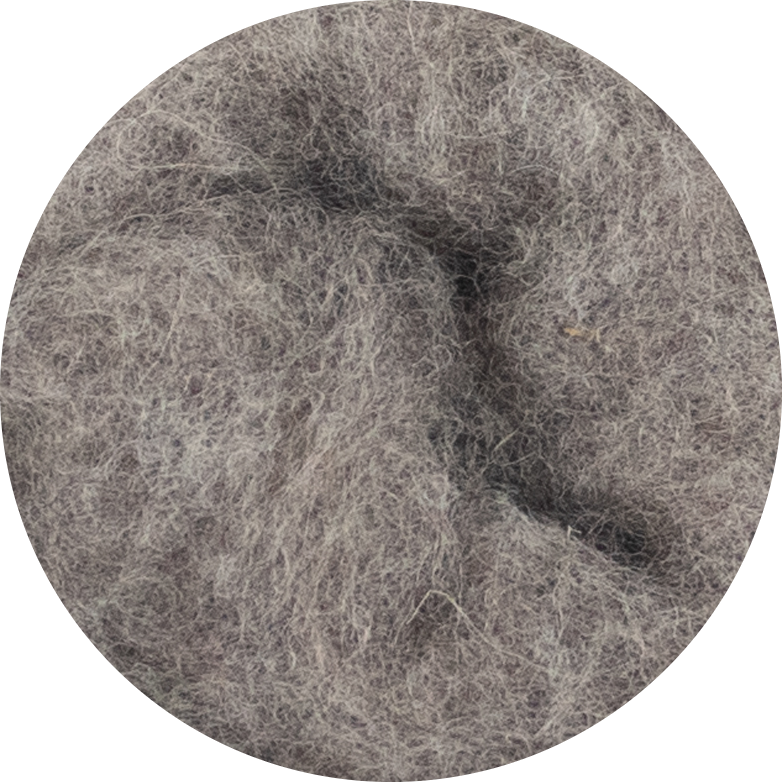 Carded Bergschaf Wool - Natural Grey