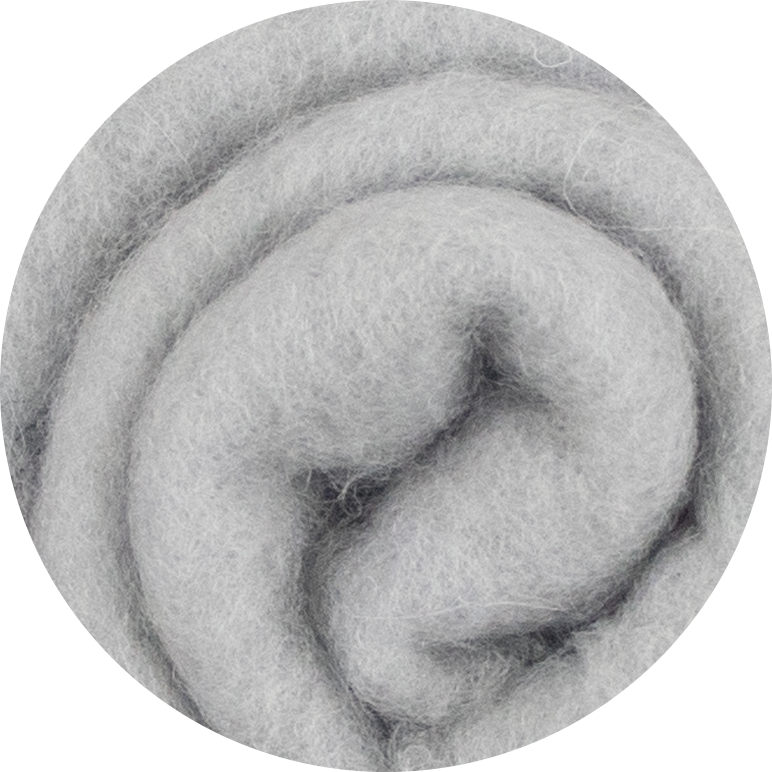 Bio-kardierte Wolle – Silber