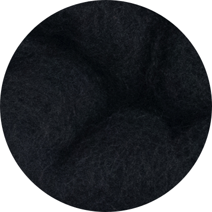 Organic Carded Wool - Charcoal Black