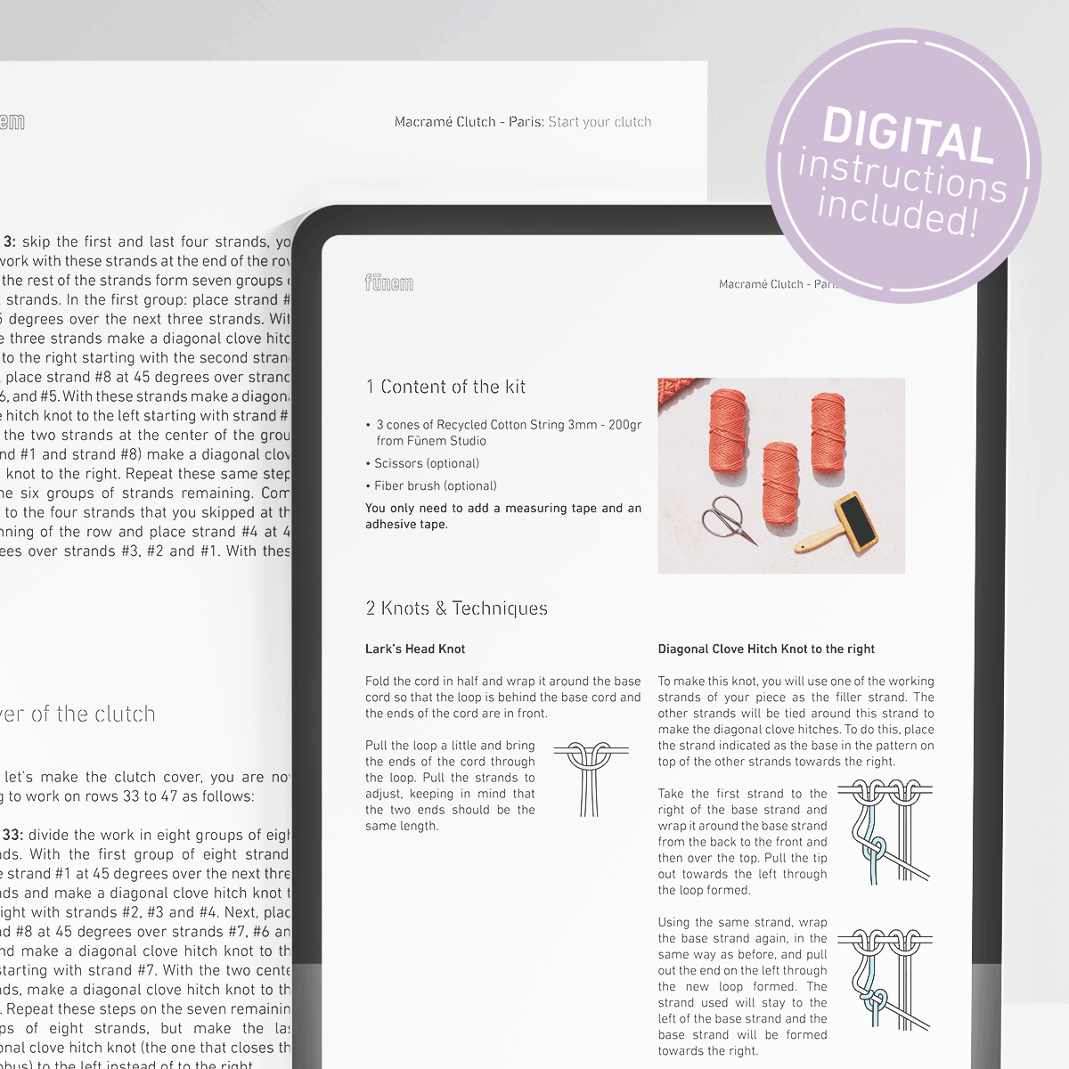 Macrame Bag Kit with Pattern - Paris