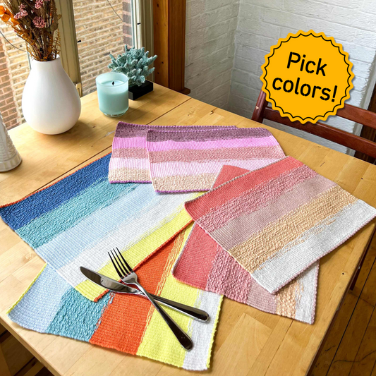 Placemats (x2) Weaving Kit - Supplies only with Pattern (no loom) - x Painted Sky Textiles