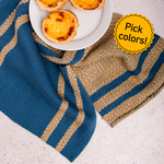 Mocha towels (x2) Weaving Kit - Supplies and Medium loom with Pattern