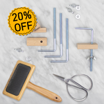 Pinces métalliques + brosse à fibres + ciseaux