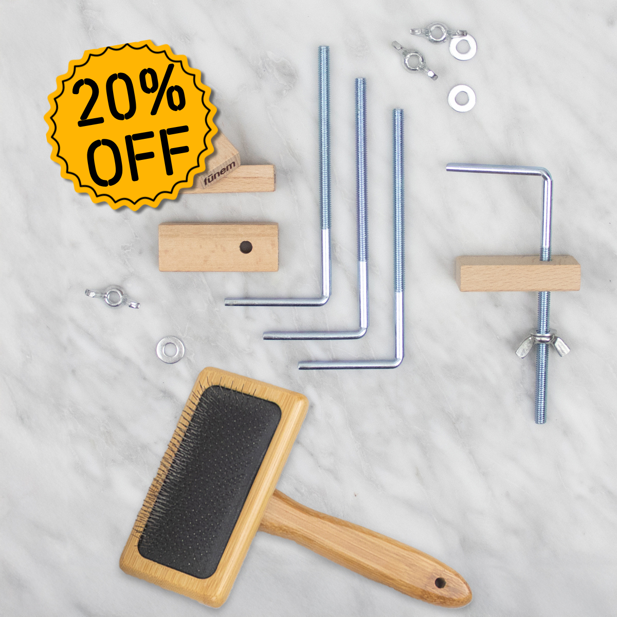 Faserbürste + Metallklammern