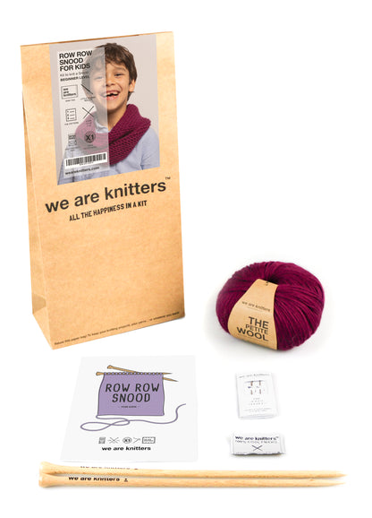 We Are Knitters Knitting Kit - Row Row Snood in Wine