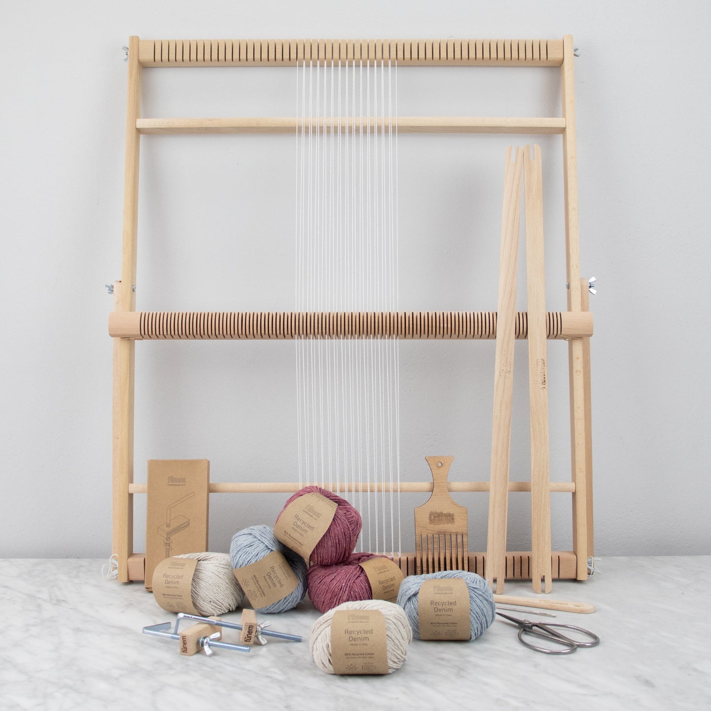 Webset für Geschirrtücher (x2) – Zubehör und XL-Webstuhl mit Muster – x Studio Stiller