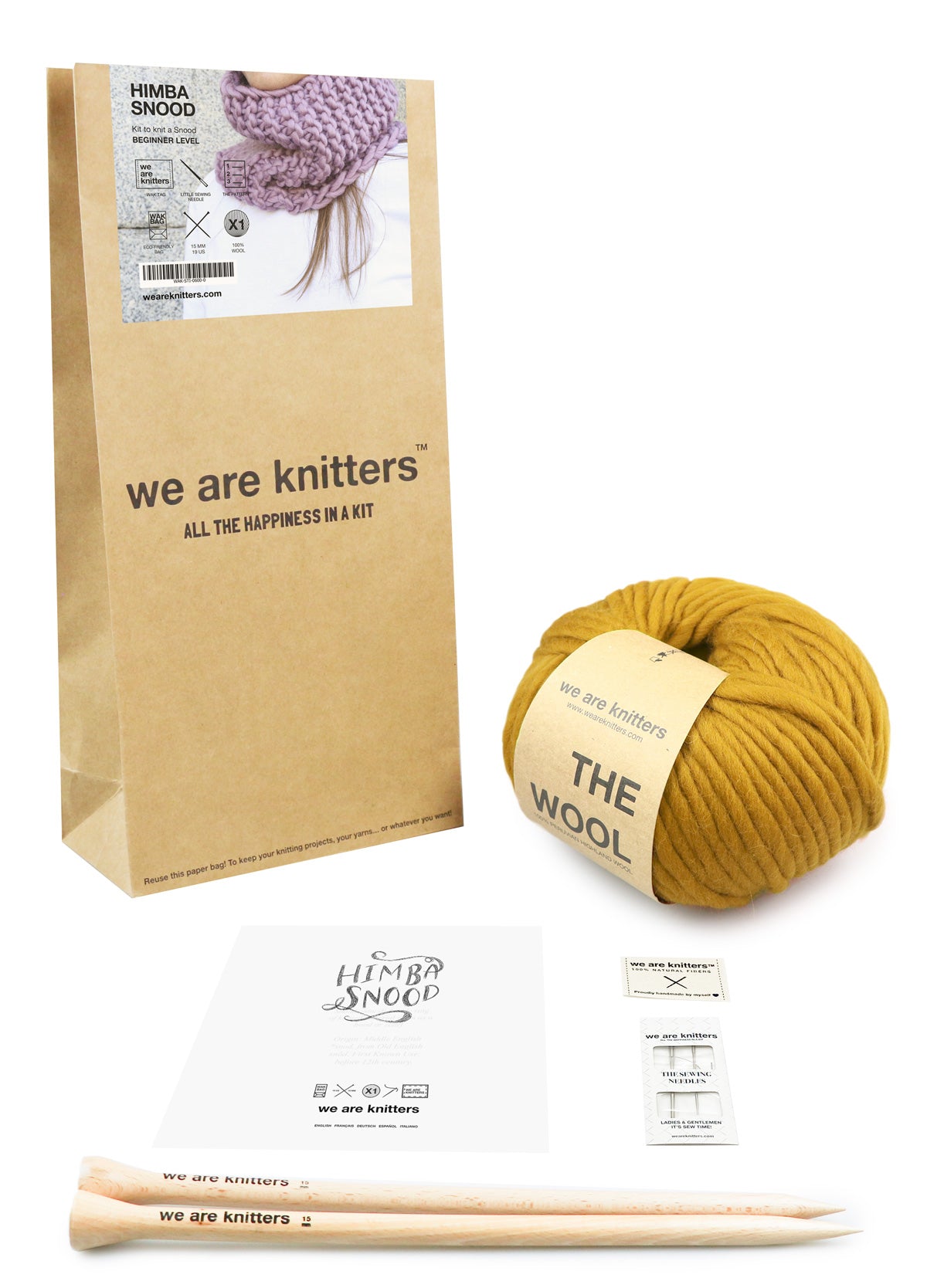 We Are Knitters Knitting Kit - Himba Snood in Ochre