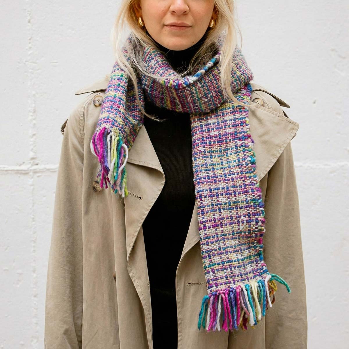 Icicle Scarf Weaving Kit - Supplies and  Medium loom with Pattern - Yummy Version