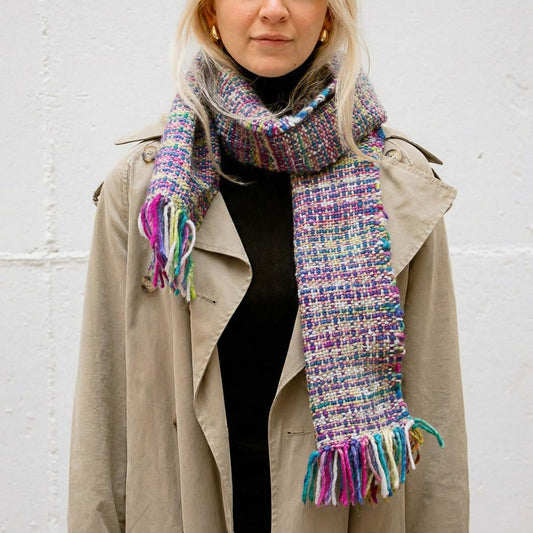 Icicle Scarf Weaving Kit - Supplies and  Medium loom with Pattern - Yummy Version