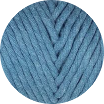Ficelle en coton recyclé 9 mm - Bleu denim