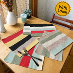 Kit de tissage pour Sets de table (x2) - Pelotes et métier à tisser XL avec patron - x Painted Sky Textiles