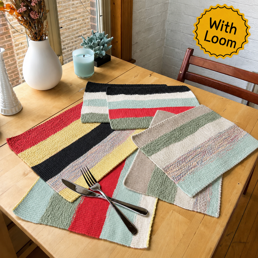 Tischset (x2) Webset - Zubehör und XL-Webstuhl mit Muster - x Painted Sky Textiles