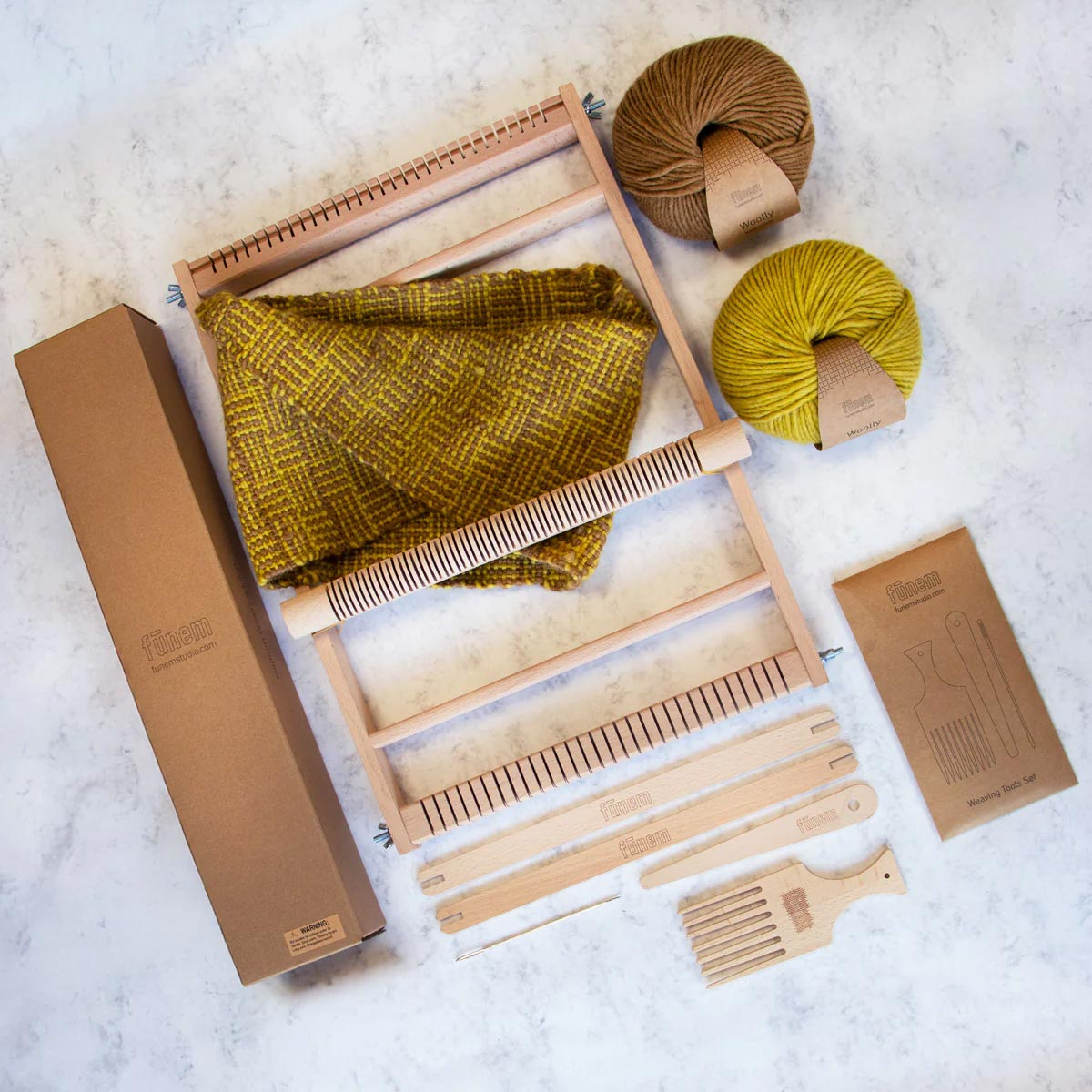 Woolly Bliss Snood Weaving Kit - Supplies and WAK Medium loom with Pattern x Tunkiwellness