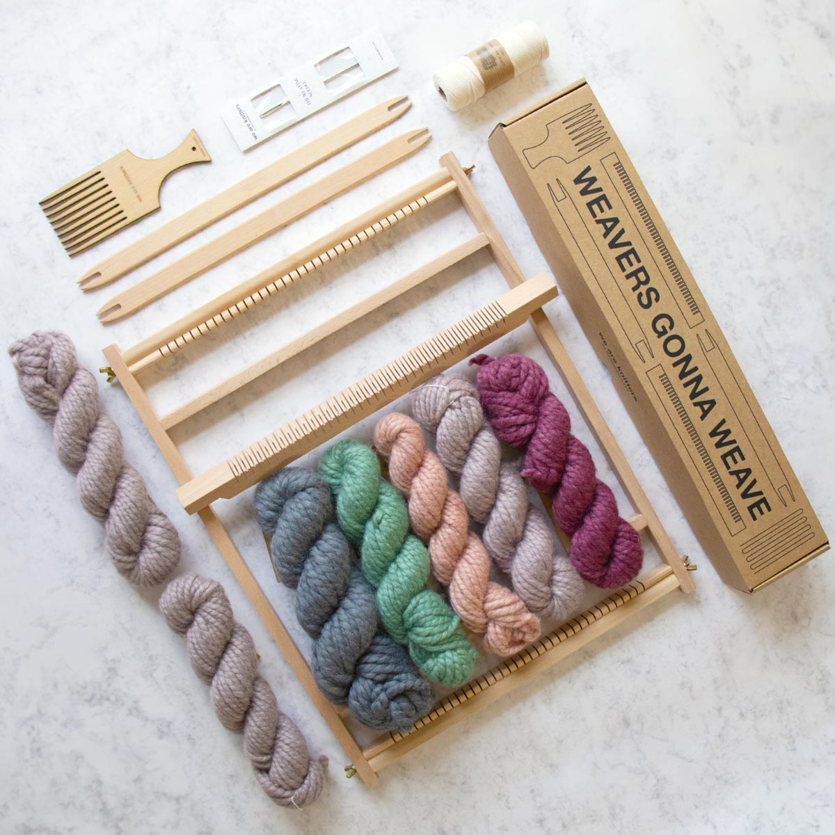 "Blocked" Wall Hanging Weaving Kit - Supplies and Medium loom with Pattern - x Scoutwoven