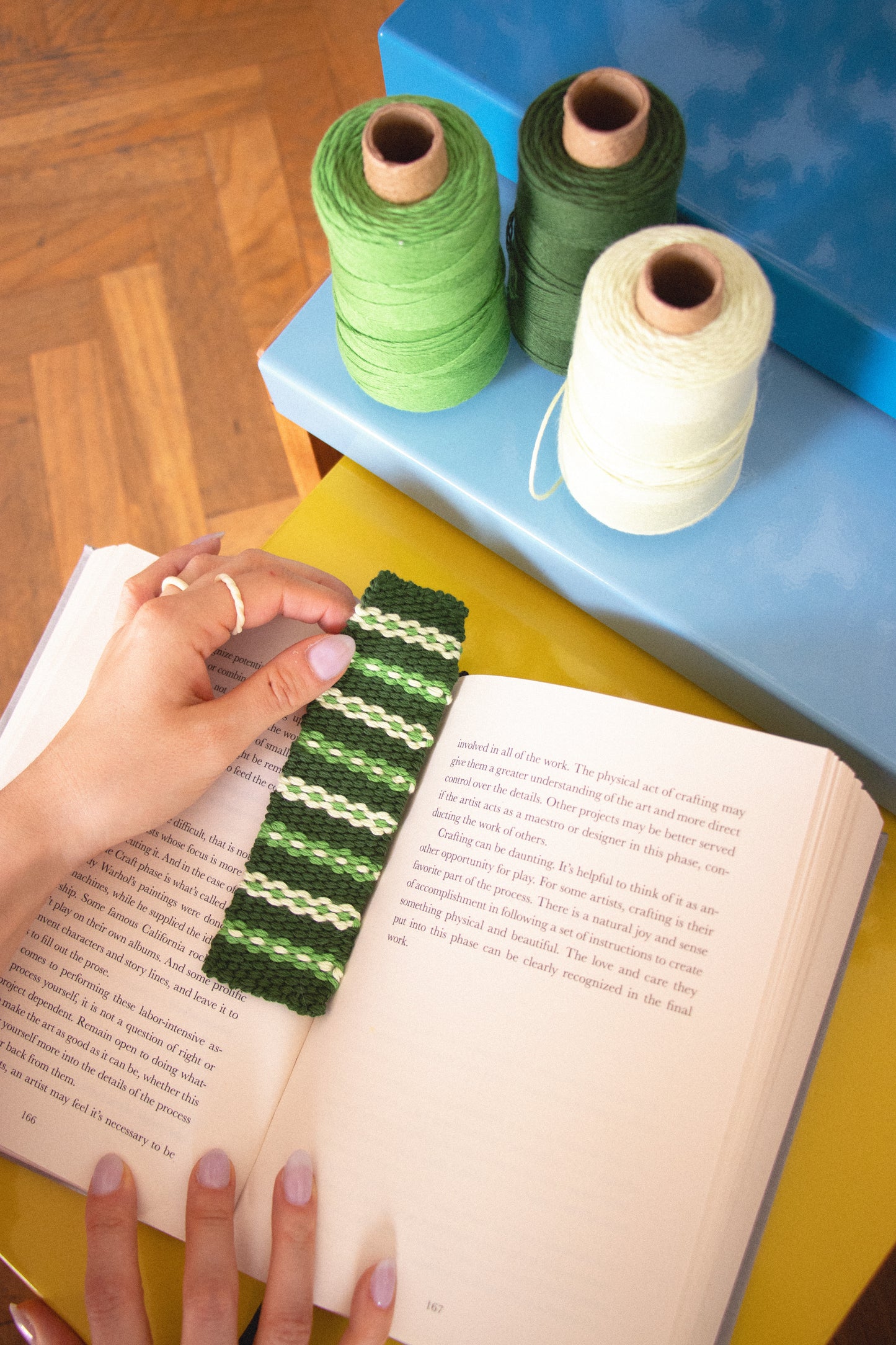 Floral Bookmark (x10) Weaving Kit - Supplies and Small WAK loom with Pattern