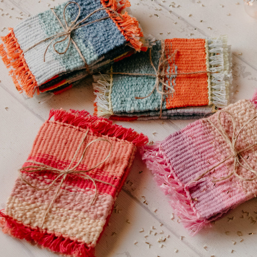 Coasters (x12) Weaving Kit - Supplies only with Pattern (no loom) - x Painted Sky Textiles