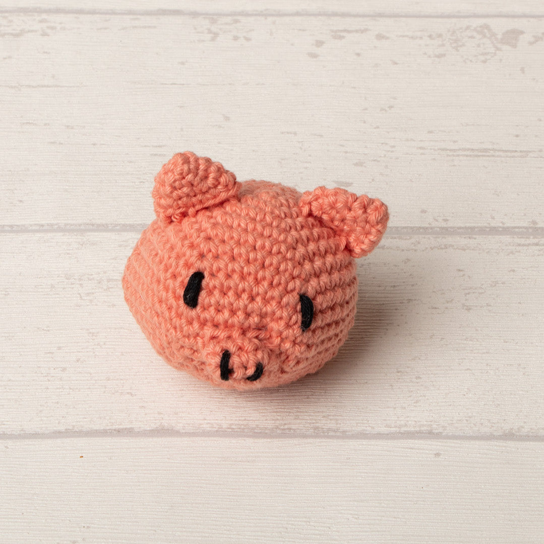 We Are Knitters Crochet Kit - Oink Amigurumi Kit in Salmon and Black