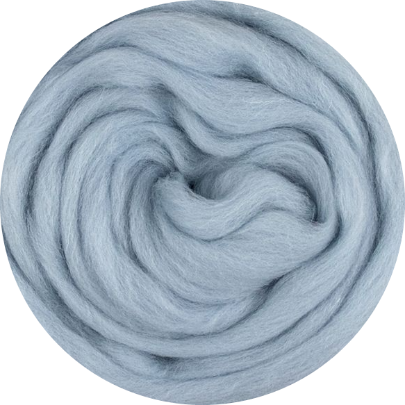 Mèche de laine mérinos biologique - Brume marine