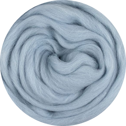 Mèche de laine mérinos biologique - Brume marine