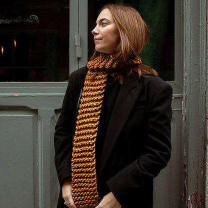 We Are Knitters Knitting Kit - Dinka Scarf in Ochre