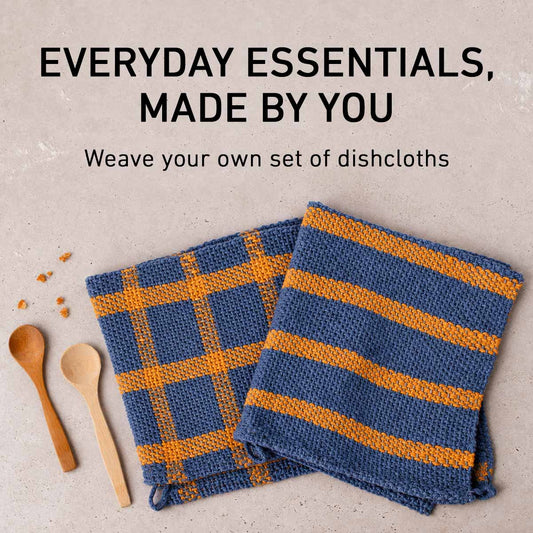 Dishcloth (x2) Kit - No loom with Woven Cotton Yarn