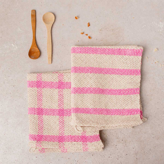 Kit de tissage de torchons (x2) - Pelotes avec patron (sans métier à tisser)