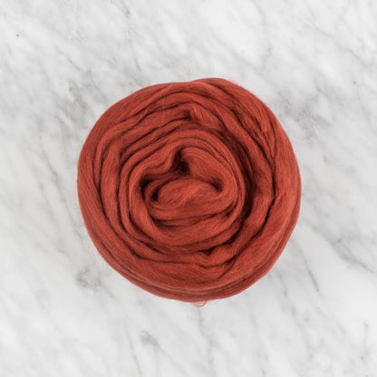 Organic Merino Wool Roving - Stone Red