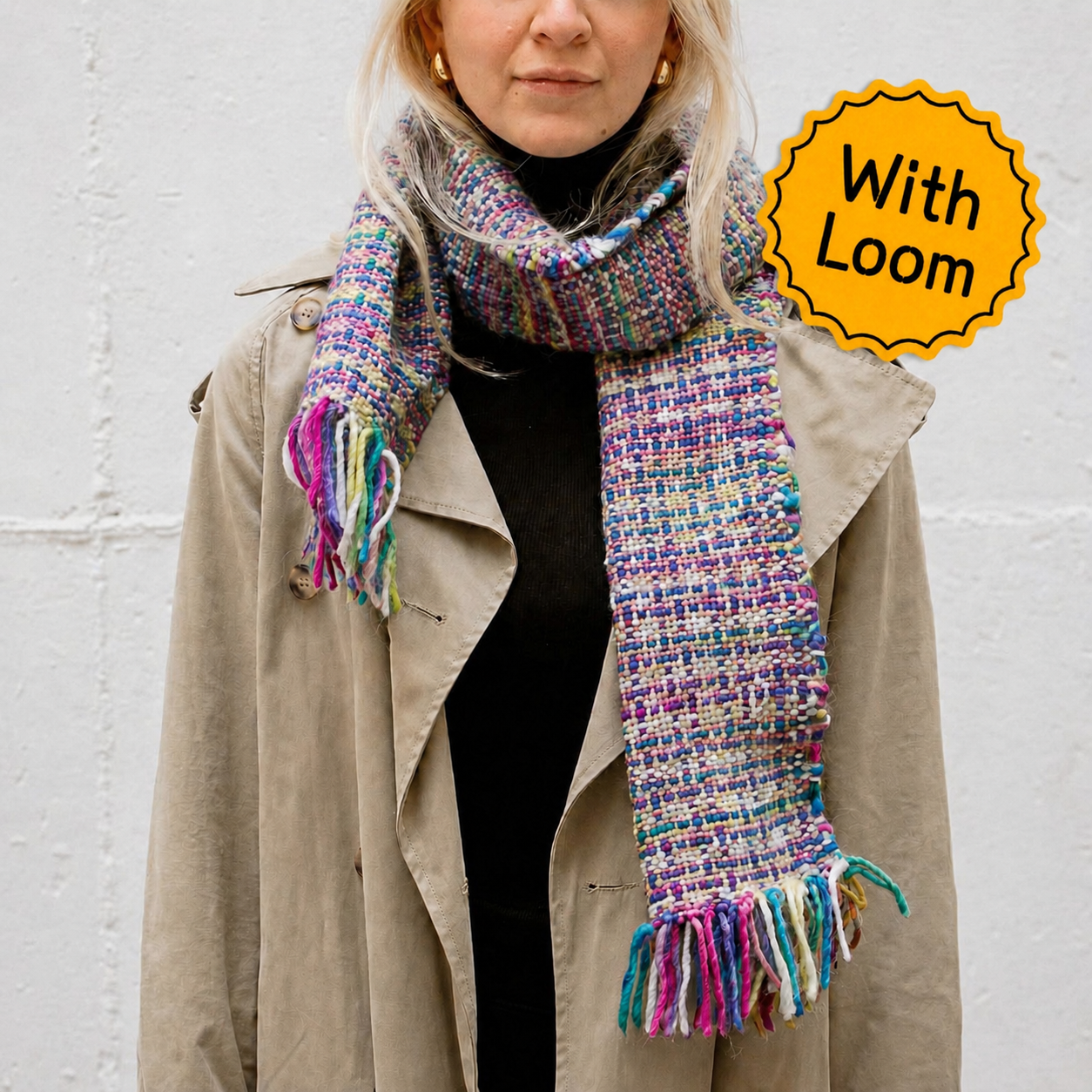 Kit de tissage écharpe Icicle Scarf - Pelotes et métier à tisser moyen avec patron- Yummy Version