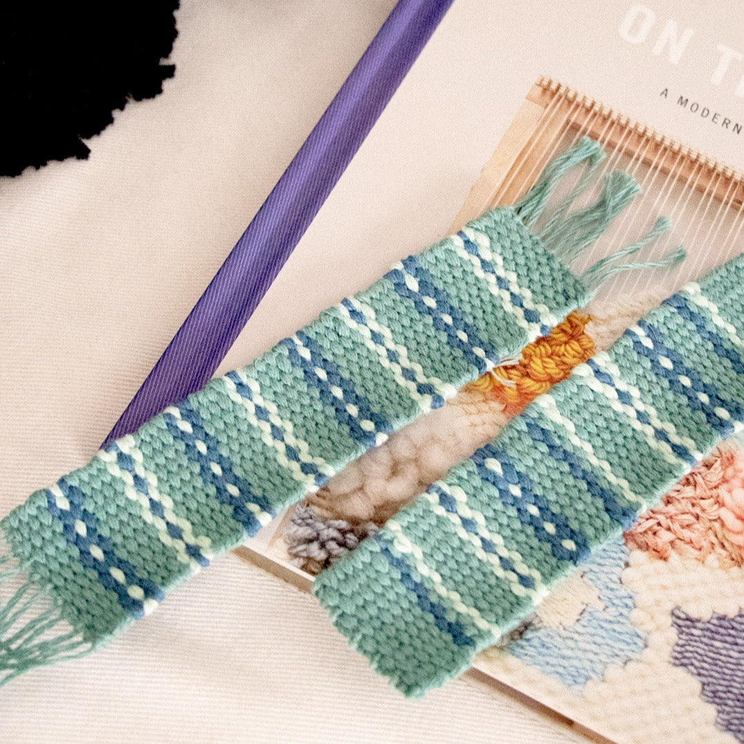 Floral Bookmark (x10) Weaving Kit - Supplies and Small WAK loom with Pattern