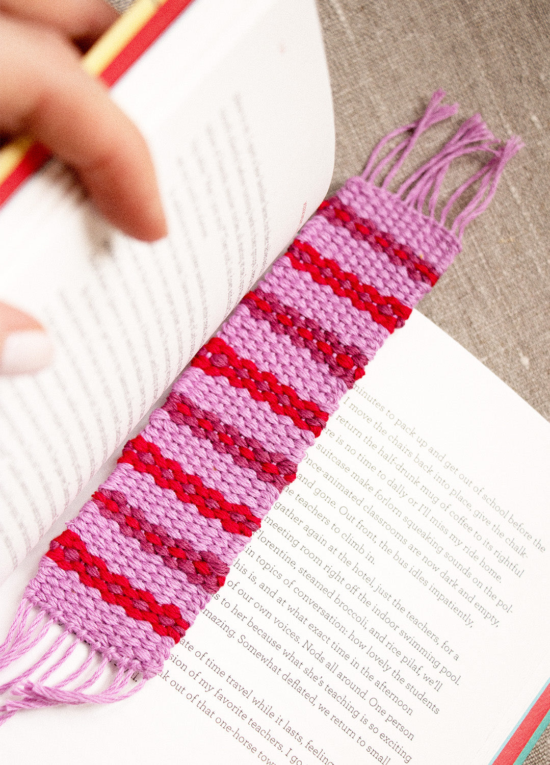 Floral Bookmark (x10) Weaving Kit - Supplies and Small WAK loom with Pattern