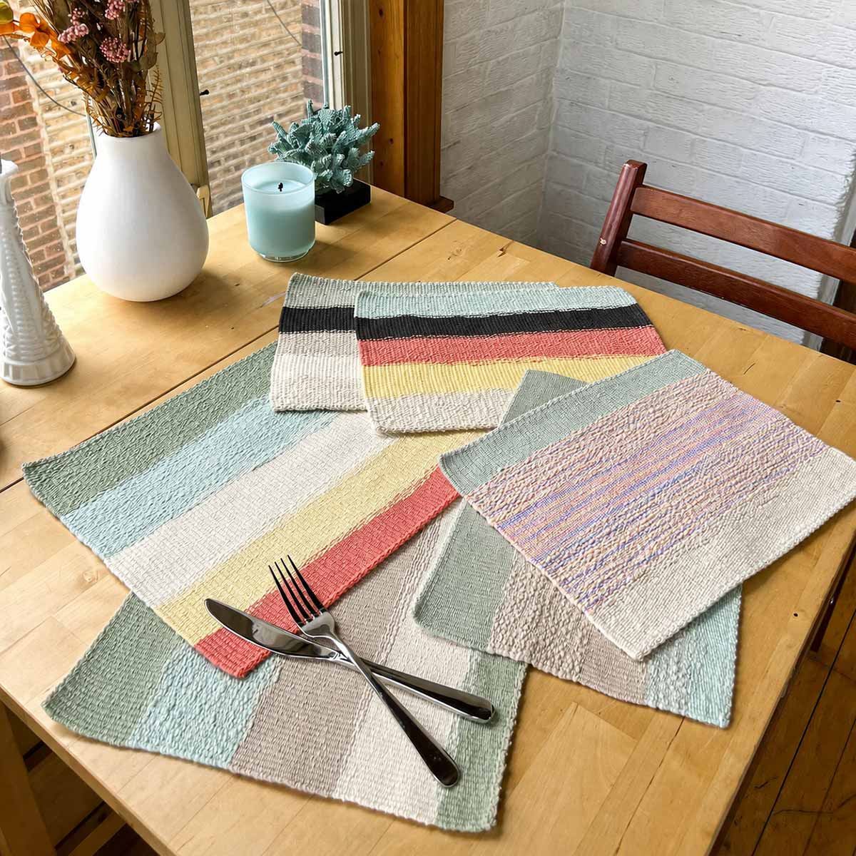 Kit de tissage pour Sets de table (x2) - Pelotes avec patron (sans métier à tisser) - x Painted Sky Textiles