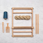 Mocha towels (x2) Weaving Kit - Supplies and Medium loom with Pattern