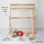 Dishcloth (x2) Weaving Kit - Supplies and Large WAK loom with Pattern with Cotton