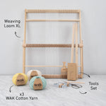 Tea Towel (x2) Weaving Kit - Supplies and XLarge loom with Pattern - x Studio Stiller with Cotton