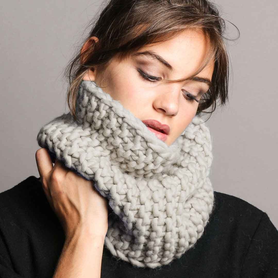 We Are Knitters Knitting Kit - Himba Snood in Grey