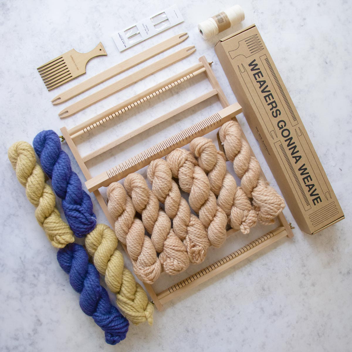 2 Kits Bundle | Blocked + Love The Wool Wall Hanging Weaving Kits - Supplies and 1xMedium loom with Pattern - x Scoutwoven