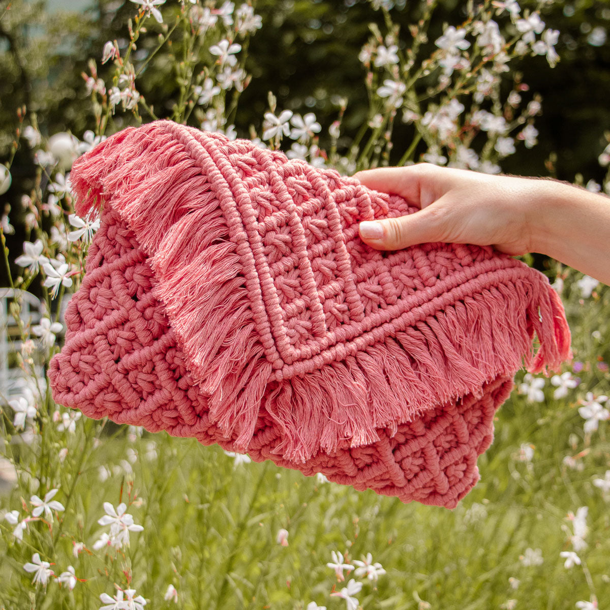 Macrame clutch purse sale