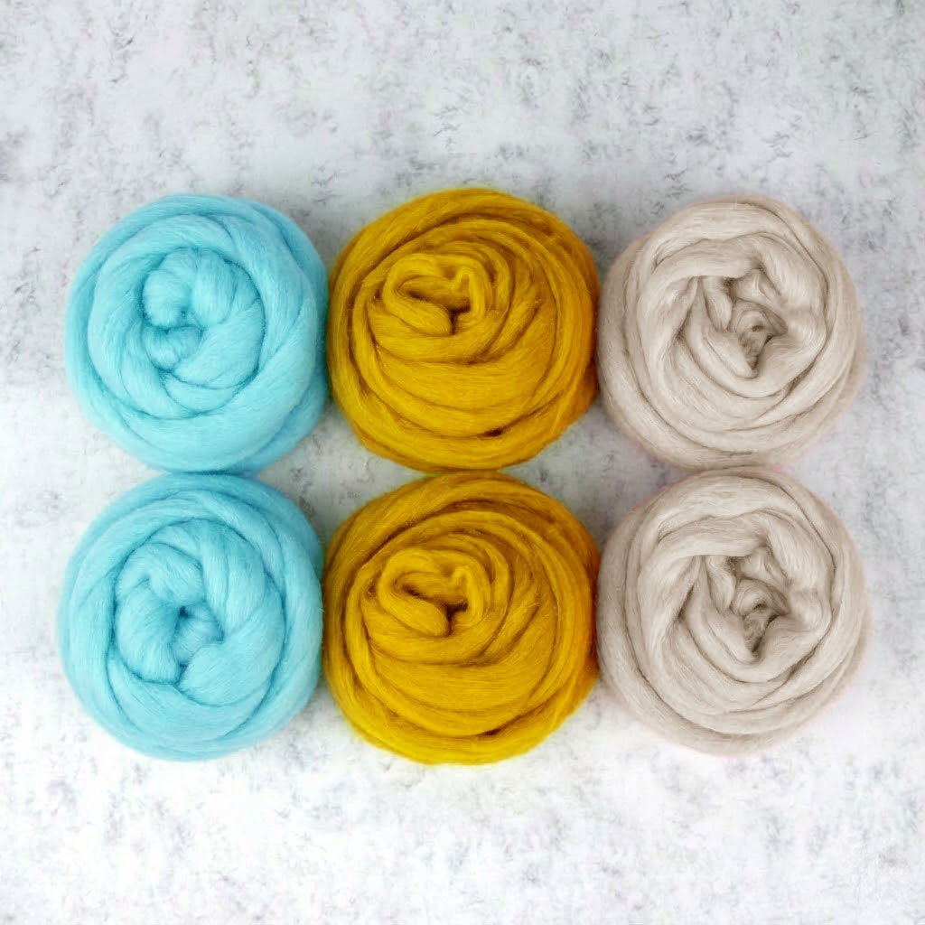 6er-Pack Merinowolle Roving