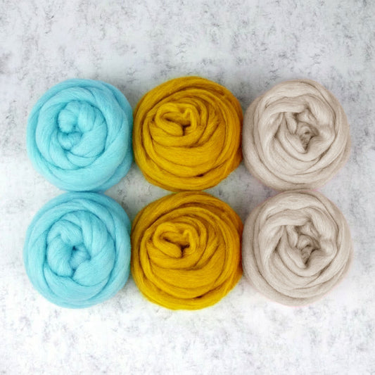 6er-Pack Merinowolle Roving