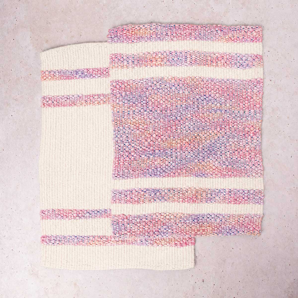 Mocha towels (x2) Weaving Kit - Supplies and Medium loom with Pattern & Cotton Yarn