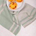 Mocha towels (x2) Weaving Kit - Supplies and Medium loom with Pattern & Cotton Yarn