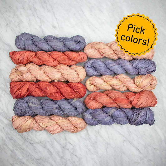 11-Pack Recycled Sari Silk Ribbon