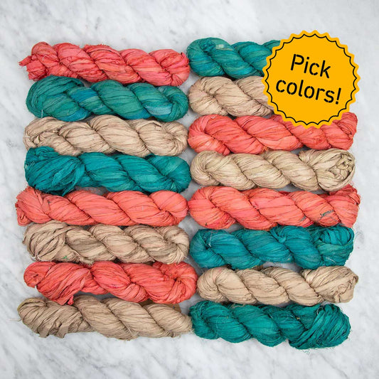 16-Pack Recycled Sari Silk Ribbon