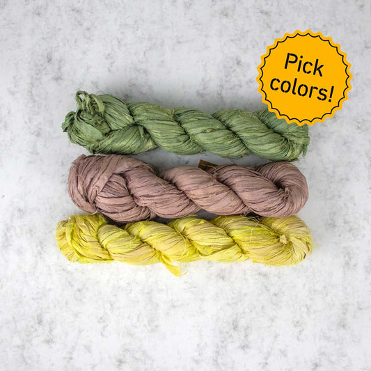 3-Pack Recycled Sari Silk Ribbon