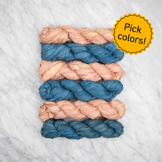 6-Pack Recycled Sari Silk Ribbon