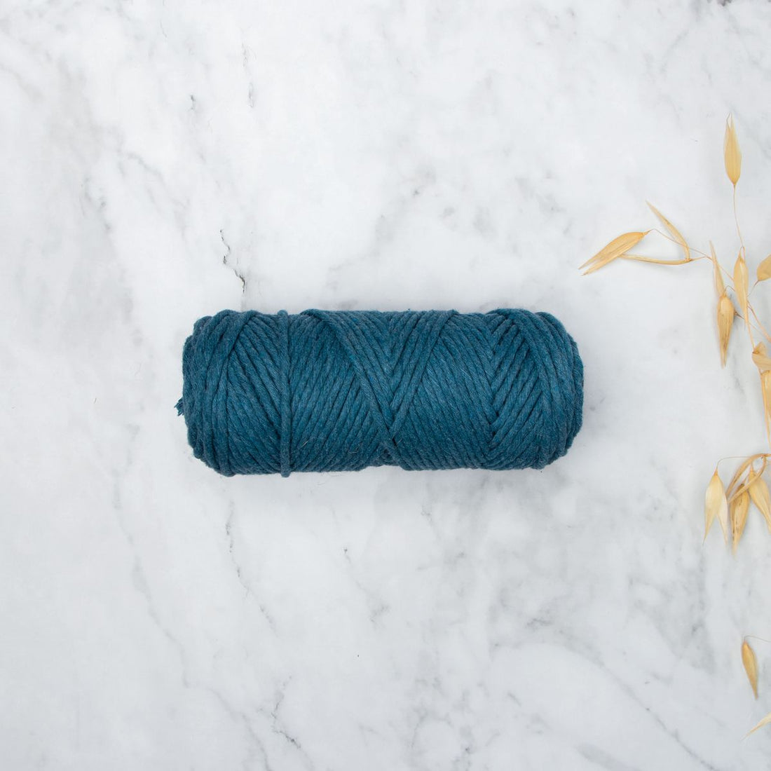 3 mm Schnur aus recycelter Baumwolle – Tiefes Blaugrün
