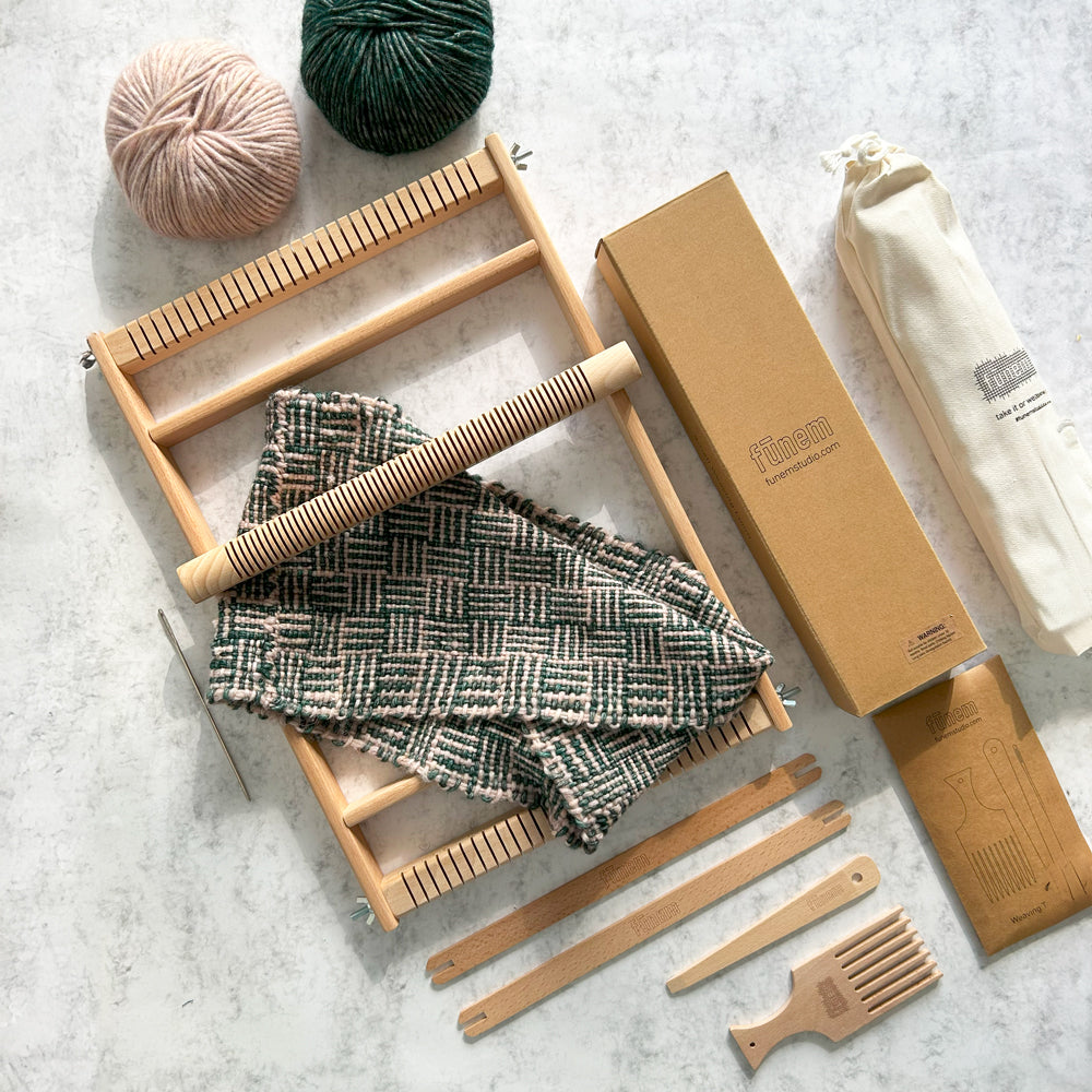 Bliss Snood Kit de tissage avec petit métier à tisser et patron - Tunkiwellness x Fūnem Studio