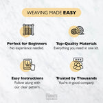 Mocha towels (x2) Weaving Kit - Supplies and Medium loom with Pattern