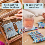 Stitch Sampler Coasters Weaving Kit - Supplies and Small loom with Pattern